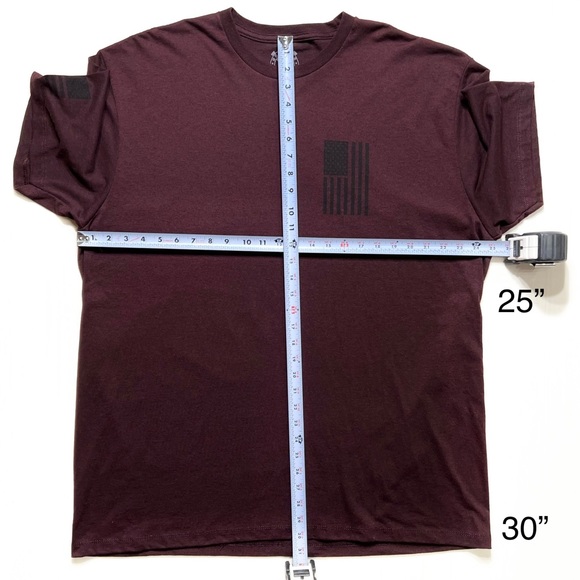 Howitzer {Buckle} Mens Burgundy Graphic Short Sleeve Tee Flag, Don’t Tread On Me - Picture 8 of 8